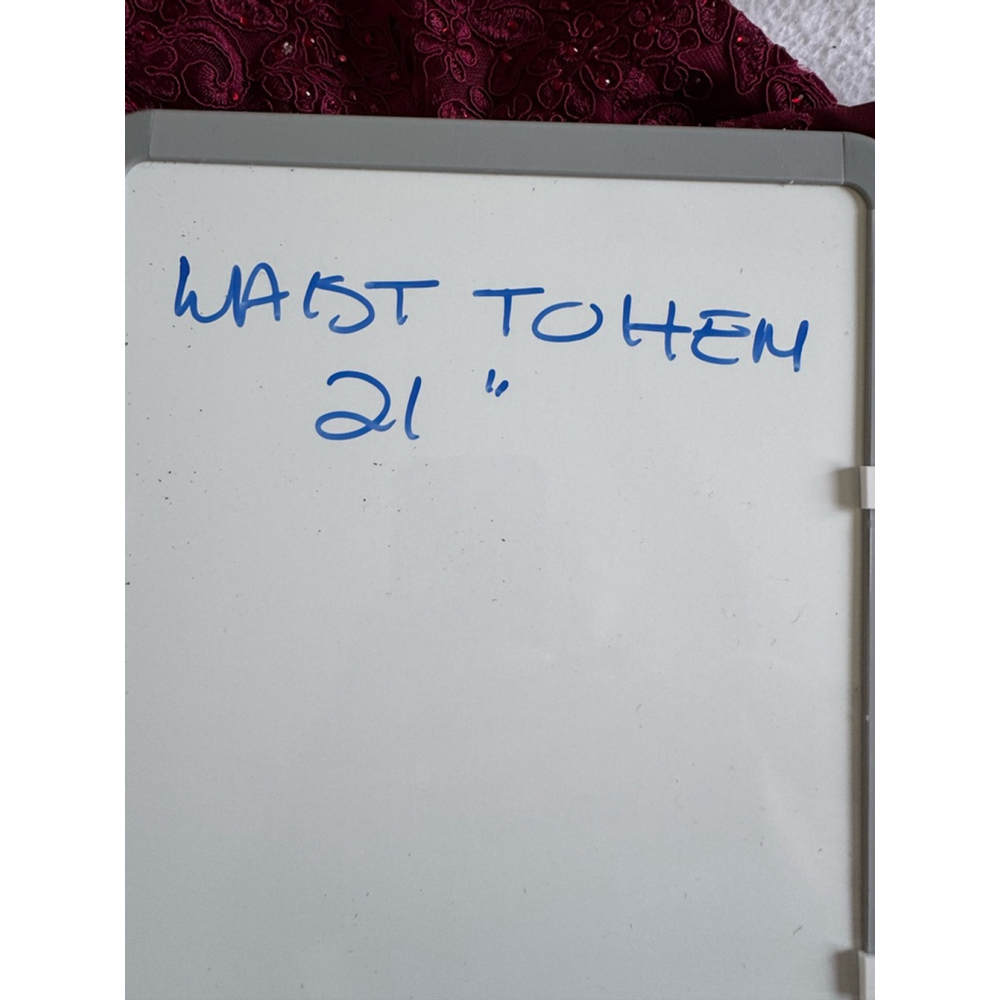 Fiesta Fashion beaded lace bodice Burgundy Lace chiffon skirt Dress Size L - Picture 9 of 12